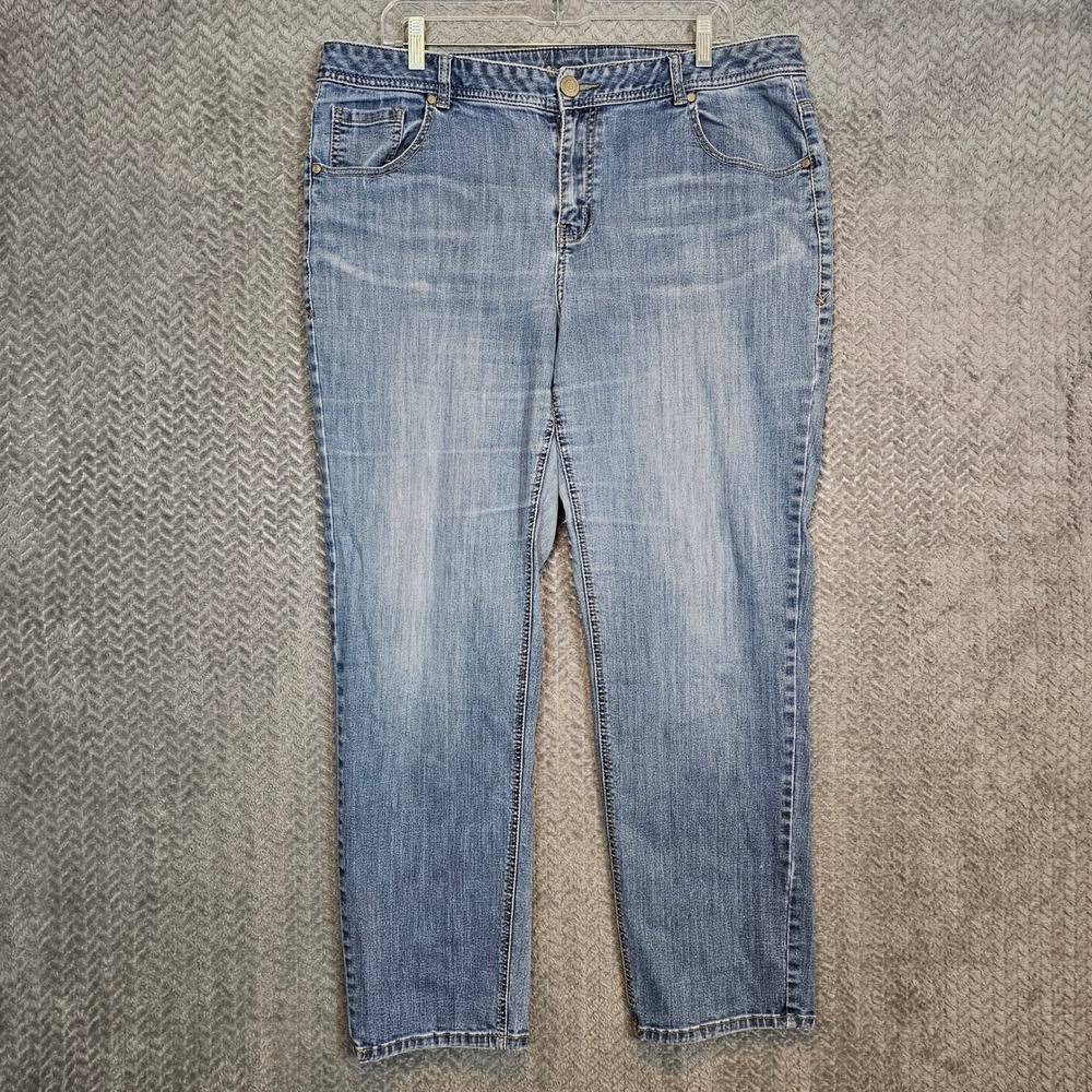 Lane Bryant Straight Leg Jeans Medium Wash Blue Denim Women Plus Size 18 Regular